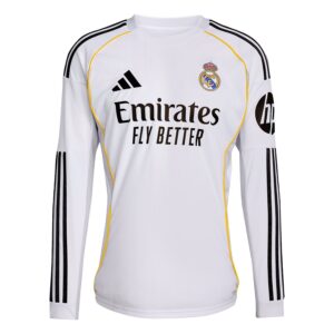 Real Madrid Men's 25/26 Fan Home Long Sleeve Jersey
